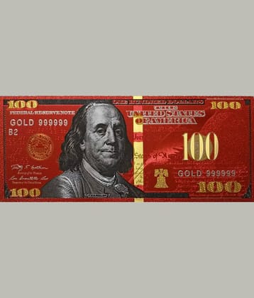 Hop n Shop - New 100 US Dollar Bill 24Kt Gold Plated 1 Paper currency & Bank notes