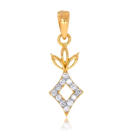 Senco Gold Growing Flower Diamond Pendant (2 gram / 0.17 Ct / JK-SI / 18K Yellow Gold)