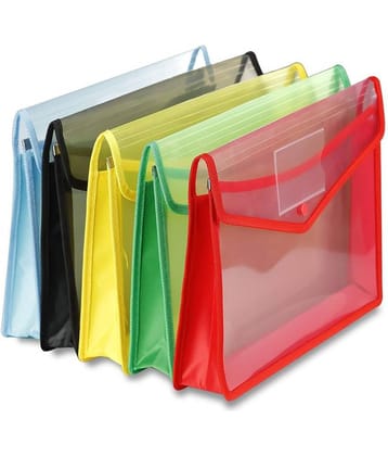 SHB - Assorted/Multicolour Button Folder ( Pack of 5 )