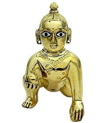Shri Astha Vinayak Brass Lord Krishna Idol ( 9 cm )