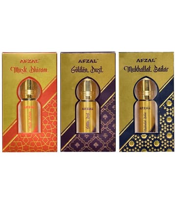 AFZAL MUSK DHIRAM GOLDEN DUST MUKHALLAT BADAR 6ML ATTAR ROLL ON PK3