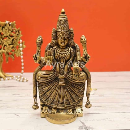 Alamelu Mangapuram Goddess Padmavati in Brass - 9 Inch Height Alamelu Mangapuram Goddess Padmavati in Brass - 9 Inch Height
