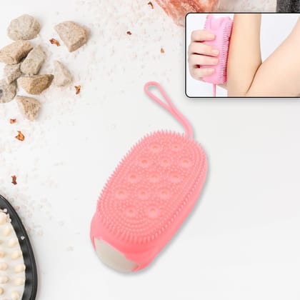 Super Soft Silicone Bath Brush – Double-Sided Body Scrubber for Deep Cleansing & Exfoliation (1 Pc)
