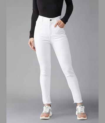 Dolce Crudo Women's Skinny Fit High-Rise Jeans ( White )