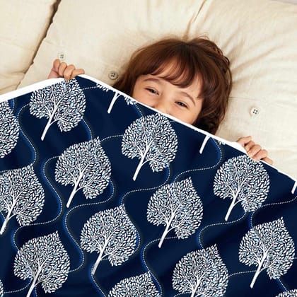 Olive Tree Leaf AC Quilt Comforter for Kids-Kids / Blue / HRKU3002