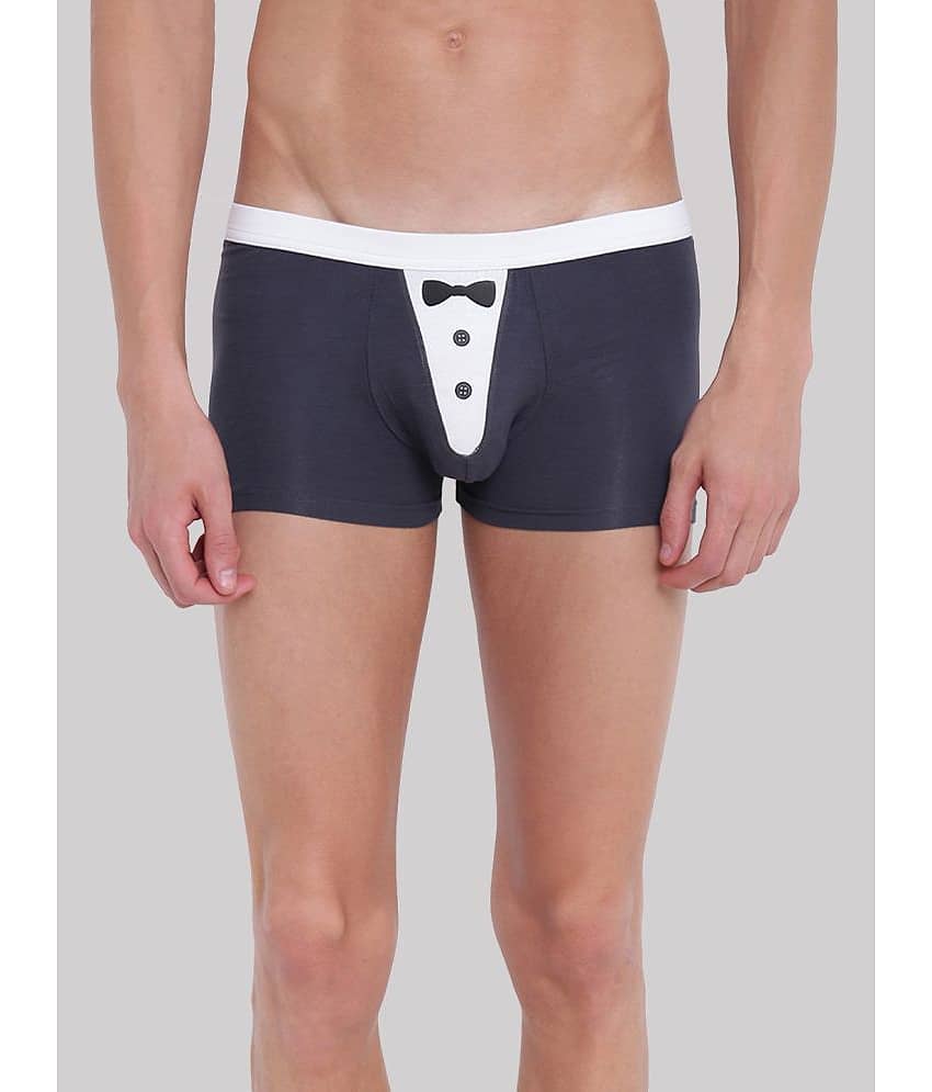 La Intimo Pack of 1 Cotton Blend Trunks For Men's ( Light Grey )