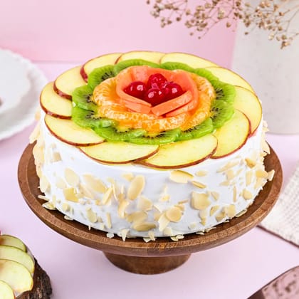 Creamy Vanilla Fruit Cake 1 Kg Eggless