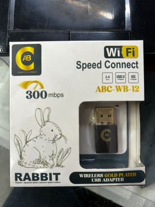 ABC GOLD PLATED 300 mbps Wireless USB Wi-Fi Adapter for PC, Desktop, Laptop | Mini WiFi Dongle Compatible with Windows, Mac Os & Linux Kernel | Advanced Security WPA/WPA2 encryption Standards | 300 mbps