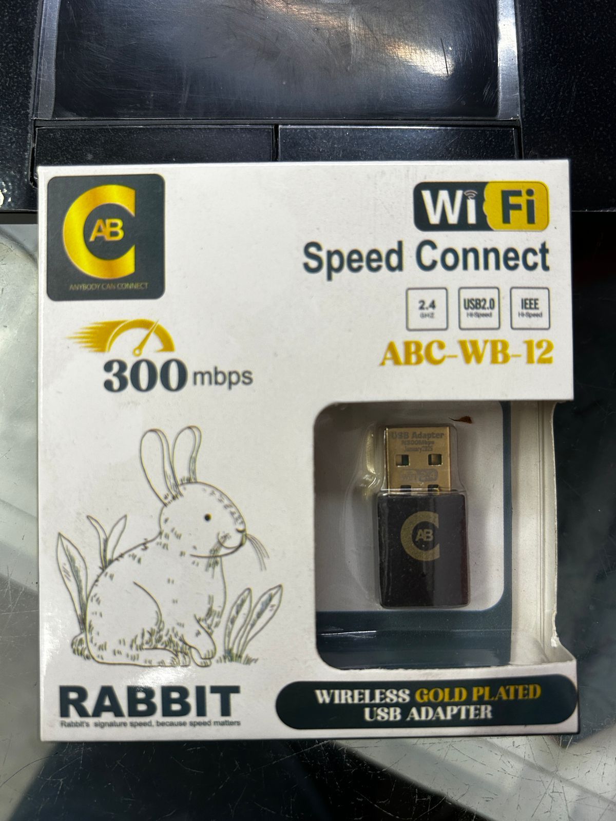 ABC GOLD PLATED 300 mbps Wireless USB Wi-Fi Adapter for PC, Desktop, Laptop | Mini WiFi Dongle Compatible with Windows, Mac Os & Linux Kernel | Advanced Security WPA/WPA2 encryption Standards | 300 mbps