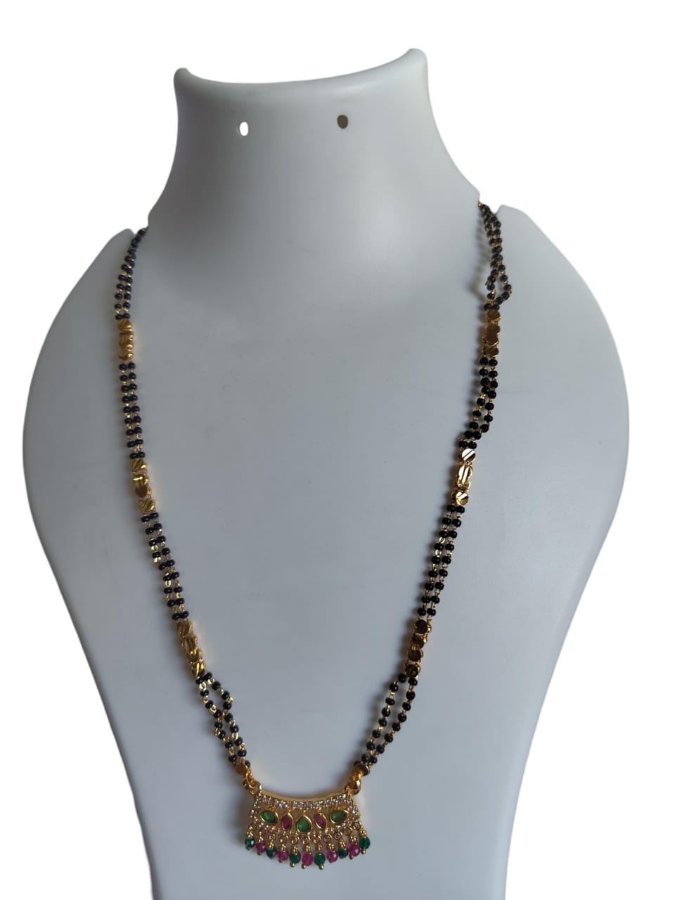 Black Beads Mangalsutra Traditional Indian Jewelry Gold Plated Necklace for Women