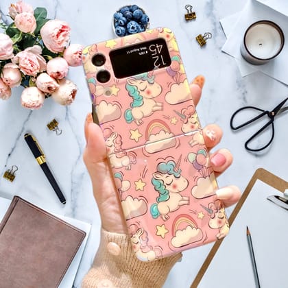 Cute Rainbow Unicorn Case-Samsung Galaxy Z Flip 4