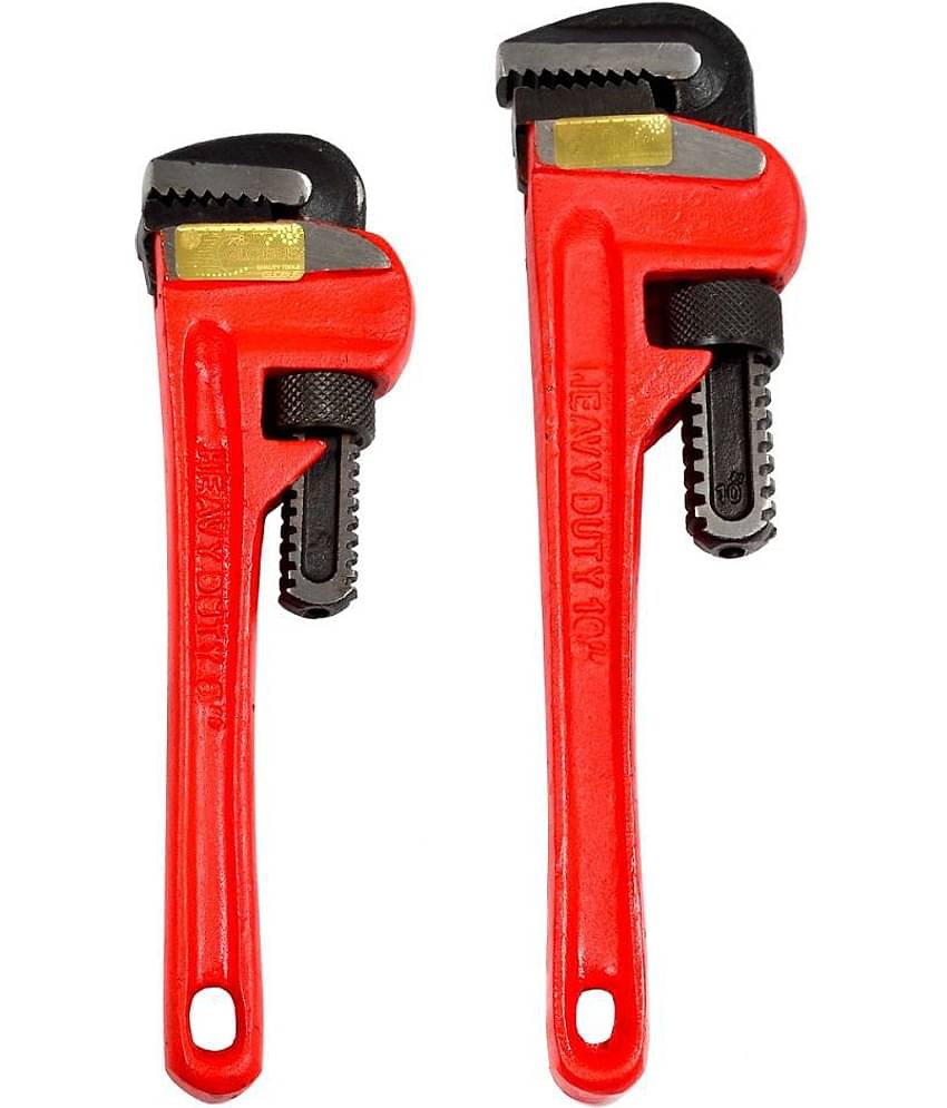 GLOBUS HEAVY DUTY PIPE WRENCH  8" (200 MM) AND 10" (250 MM) (PACK OF 2)