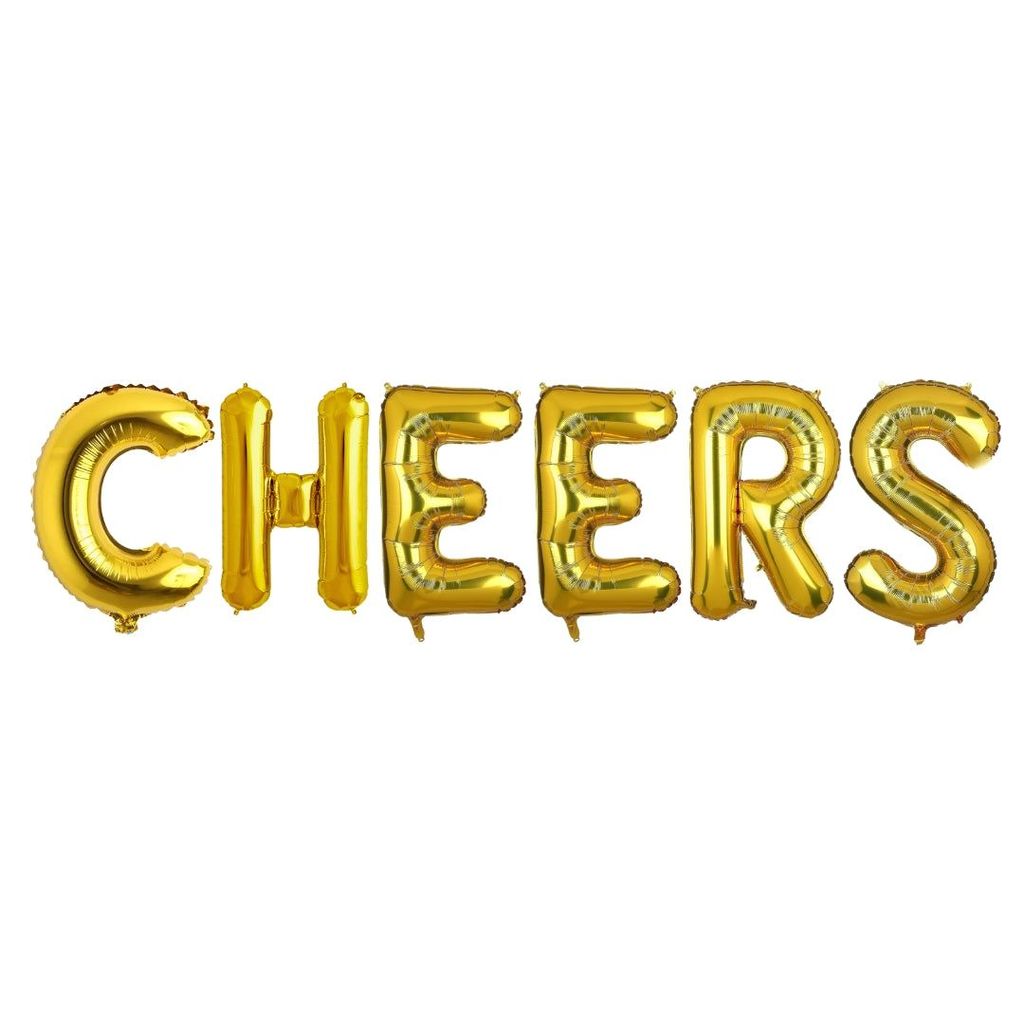 CHEERS  Golden Foil Balloon Set -  Helium or Air Filled - 40 inches - 6PC - Party and Festive Needs | Buy online on ZillyBuy