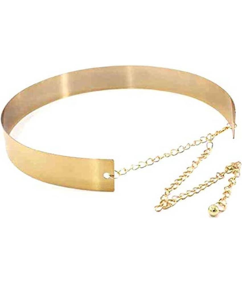 LIVISORB Women’s Wide Mirror Effect Metal Waist Belt Free size,width 3.5 cm Golden colour,for Casual dress and special occasions. (BL4094_GOLD3.5)