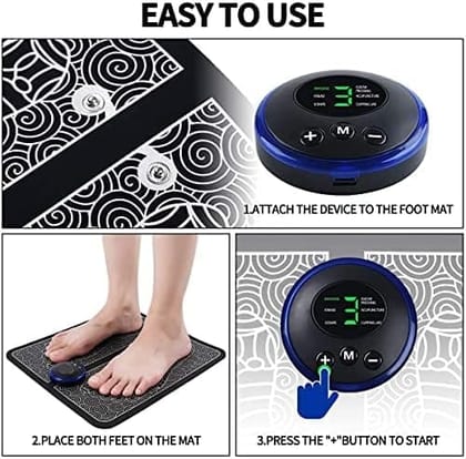 Electric Foot Massage Pad with LCD Controller, Deep Tissue Muscle Stimulator for Home and Office Use