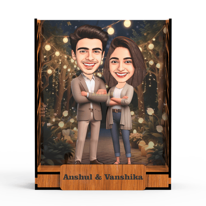 Avataar Studio Personalized Gift for Husband, Wife, Boyfriend, Girlfriend Character Caricature Photo Frame Unique Design Customized Gift for Friends & Family Return Gift (COUPLE 9 BOX)