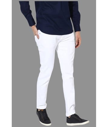 HALOGEN - White Cotton Blend Slim Fit Men's Jeans ( Pack of 1 )