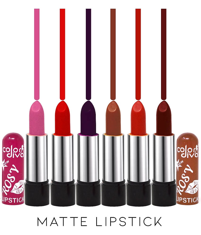 Color Diva Long Wear Moist-112A Lipstick Multi Pack of 6 4.5 g