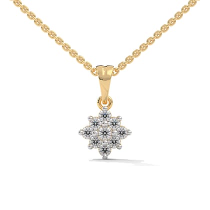 Vogue Silver Pendant with chain | 22KT Gold Vermeil-Yellow Gold / 16 inches + 1 inch Extension