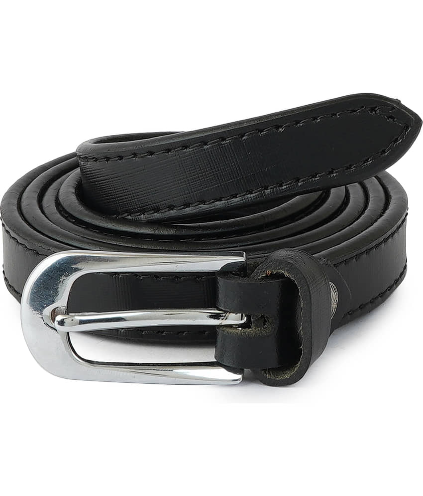 STYLE SHOES Women's Black Leather Casual Belt ( Pack of 1 )