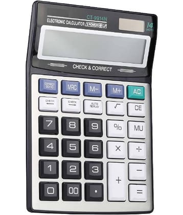 CT-9914N 14 Digit Display -Big Size -2 Power Battery AA Financial Calculator