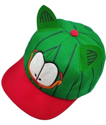 Zacharias Unisex Kids Cotton Cap kc-08-Green  (Pack of 1) (1-4 Years)