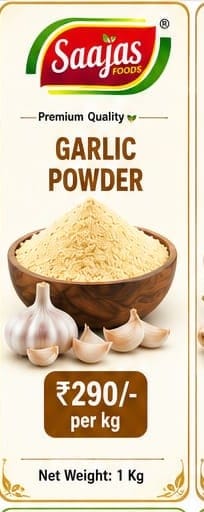Saajas Foods Garlic Powder (1 Kg) | Aromatic Seasoning | Everyday Cooking