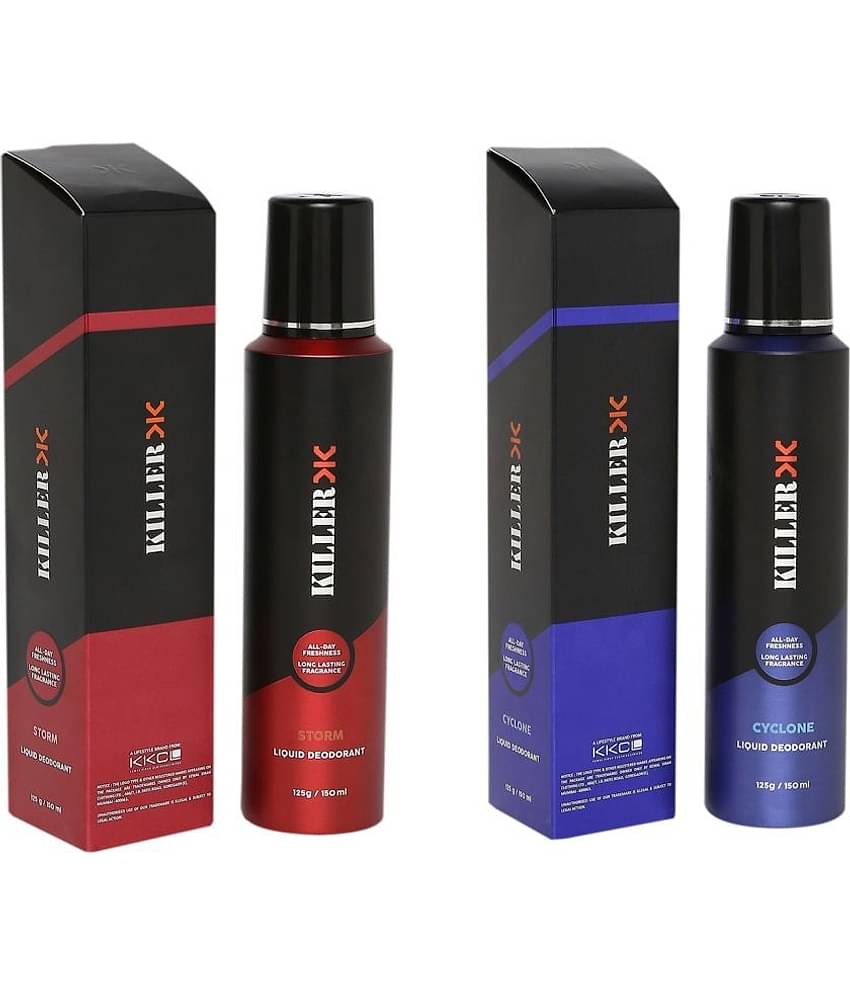 Killer STORM & OCEAN combo of 2, no gas deo Body Spray for Men 300 ml ( Pack of 2 )