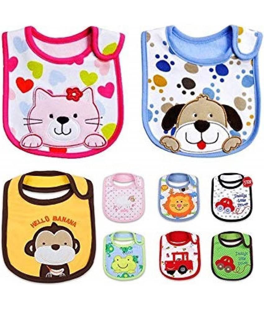 FOK Multi-Colour Cotton Bibs - Set of 3