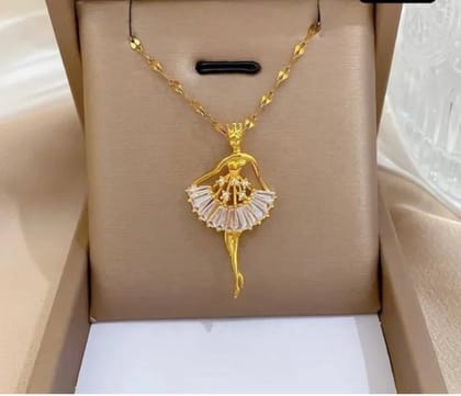 Anti tarnish girl necklace