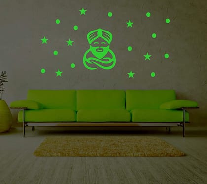 DreamKraft Glow in The Dark Religious Decor Radium Sticker (Green 25 cm X 25 cm)