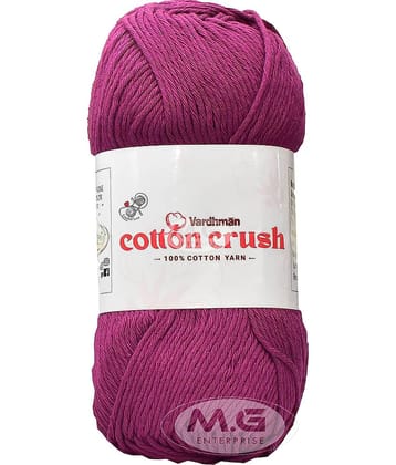Vardhman Cotton Crush 8-ply Deep Magenta 200 GMS 100% Cotton Ball Hand Knitting Cotton/Art Craft Soft Fingering Crochet Hook Yarn, Needle Knitting Yarn Thread Dyed-DO Art-AFEG