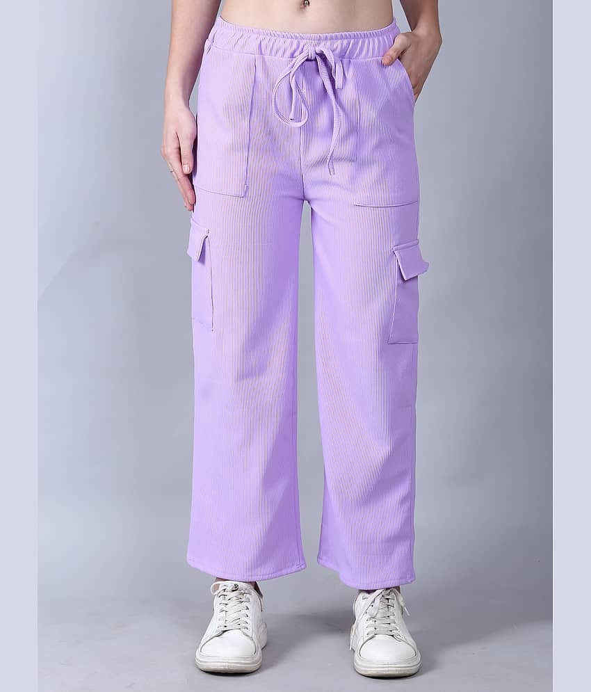 MISS MEBINO Pack of 1 Polyester Straight Women's Cargo Pants ( Black )