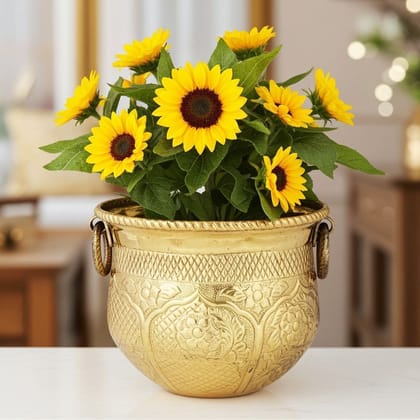 Brass Planter Pot � Classic Gamla for Home Decoration, Height : 14 Inch (FMAS615 B)