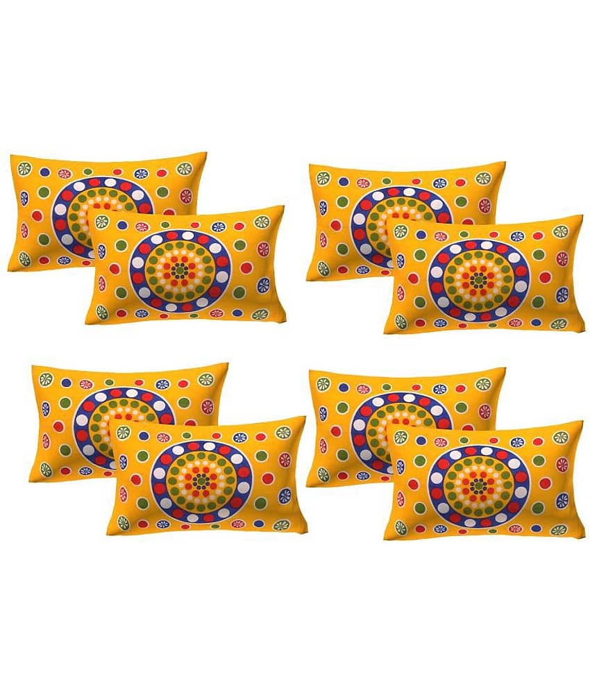 AJ Home Pack of 8 Yellow Pillow Cover