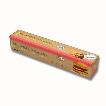 SUPER FRESH ALUMINIUM FOIL Aluminium Foil 72 Meters Guarantee for Food Packing, Cooking, Baking | Silver Foil for Kitchen Use| Foil Paper for Food Wrap 11 Microns Thickness | (Pack of 1)