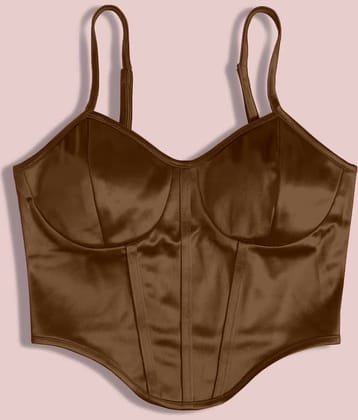 Aahwan Women's Satin Tank Top ( Brown )