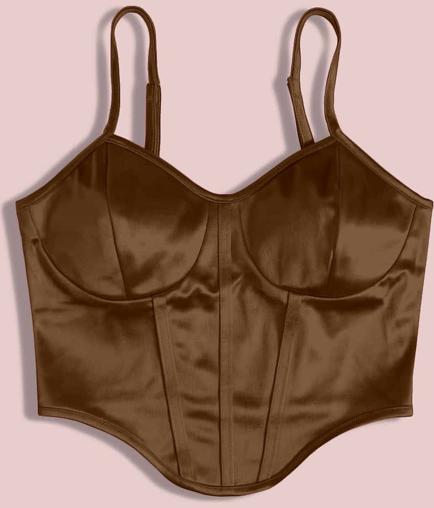 Aahwan Women's Satin Tank Top ( Brown )