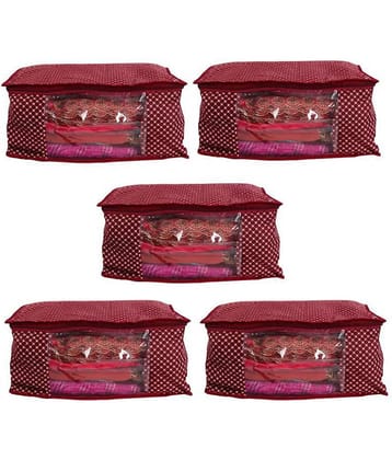 Bulbul Maroon Saree Covers - 5 Pcs