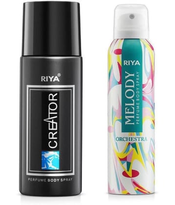Riya Creator & Melody Perfume Body Spray for Unisex 150 ml ( Pack of 2 )