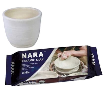 Artline Nara Ceramic Clay 500 Grams of White Colour in Printed Foil Bag | Easy to Shape | Ideal for Pottery & Sculpting