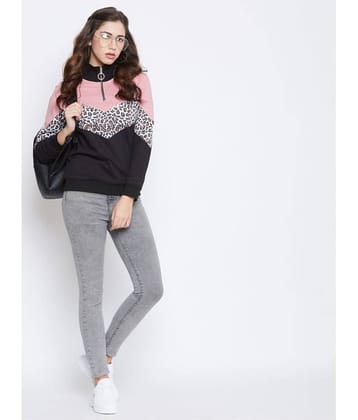 AUSTIN WOOD Cotton - Fleece Multi Color Zippered Sweatshirt