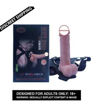 Soft Skin Realistic 8 Inch Sexual Dildo For Lesbians With Strap-On BeltSex Toy For Women By Naughty Nights + Free Lubricant