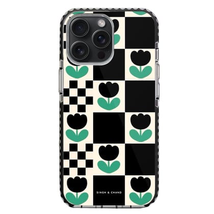 Checkered Flower iPhone 15 Pro Stride Phone Case-Stride