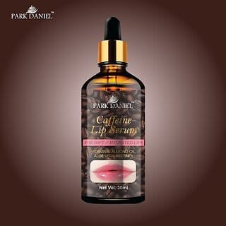 PARK DANIEL Natural Caffeine Lip Serum Oil With Vitamin E and Almond Oil- For Soft Lips (30ml) (30 ml, Brown)