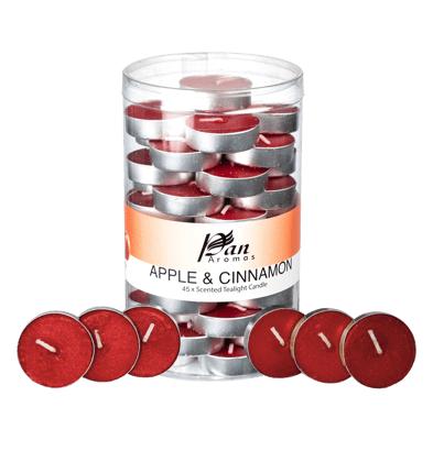 45-Pack Scented Tealight Candle - Apple & Cinnamon-Apple & Cinnamon