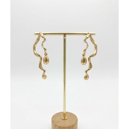 Earrings Wavy Gold-Tone 