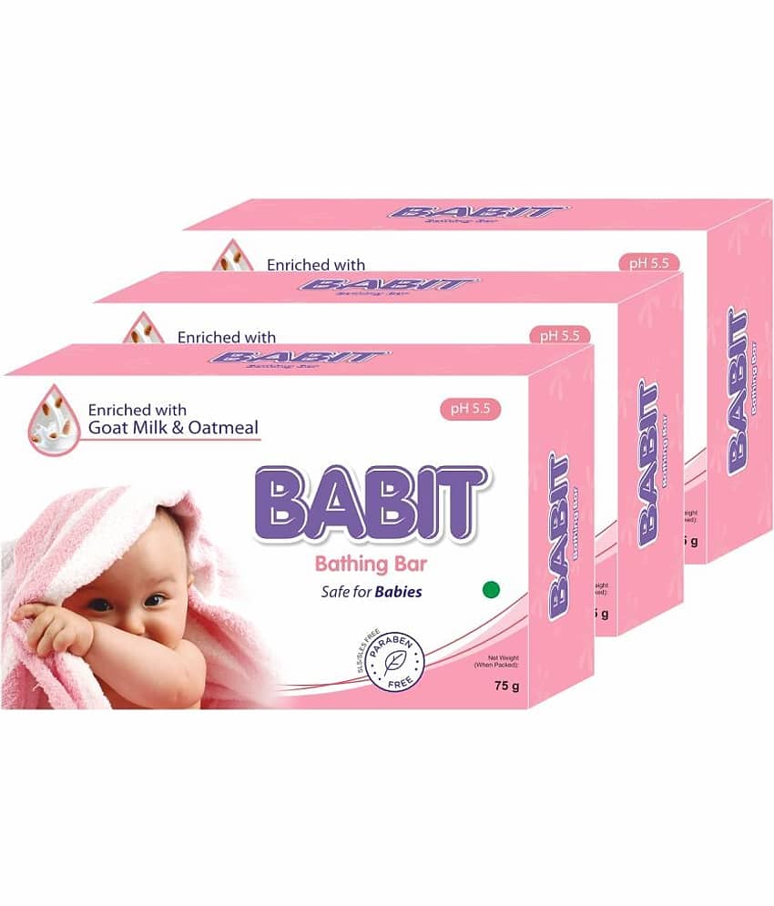Babit Baby Soap for Newborns & Toddlers | Dermatologically Safe for Gentle Body Cleansing (3 x 75 g)