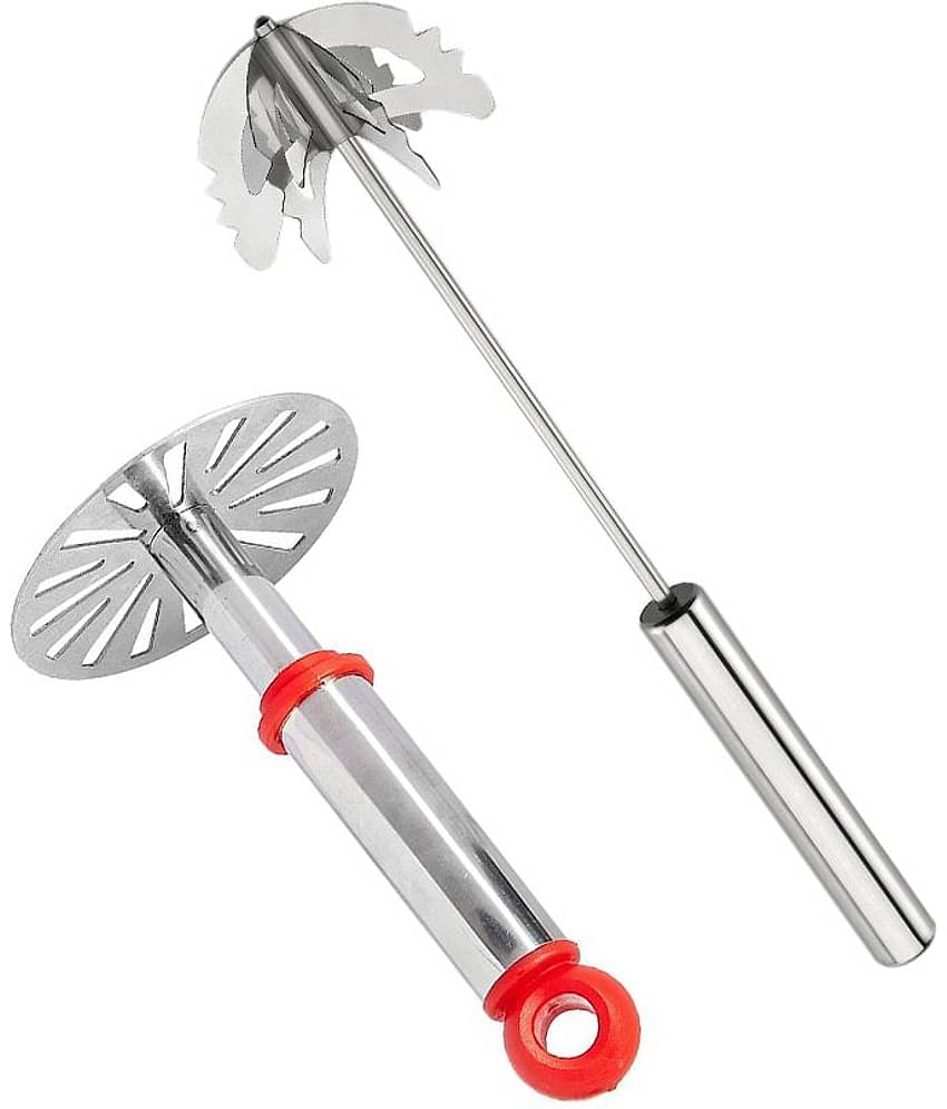 iview kitchenware Manual Stainless Steel Hand Blender and Potato Masher(Combo)