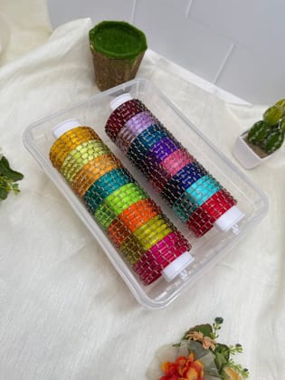 16 Color Kada Glass Bangle Box Design Ocean - 039-2.4